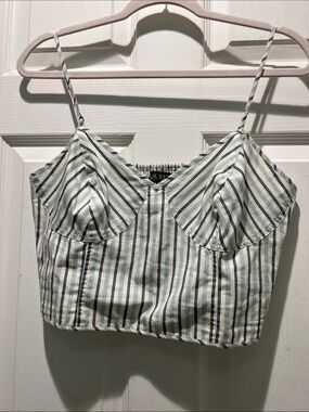 Ralph Lauren Blue & Cream  Striped Cropped Cami